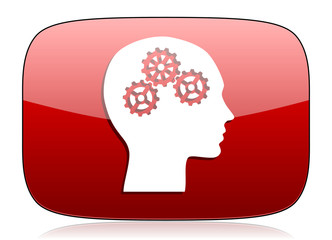 head red glossy web icon