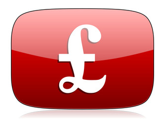 Fototapeta premium pound red glossy web icon