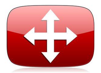 arrow red glossy web icon