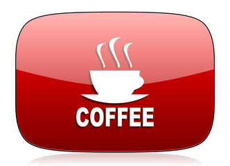 espresso red glossy web icon