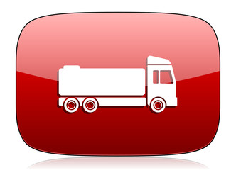 truck red glossy web icon