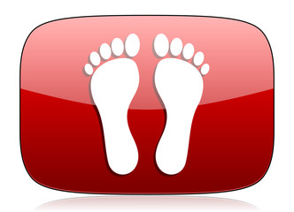 foot red glossy web icon