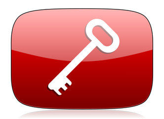 key red glossy web icon