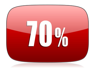 70 percent red glossy web icon