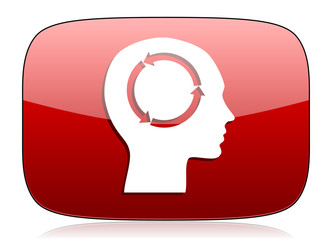 head red glossy web icon