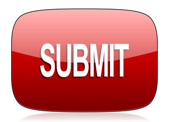 submit red glossy web icon