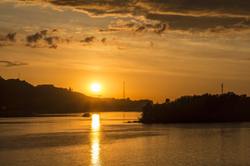 Fototapeta premium River Dnieper view in spring, Kiev, Ukraine
