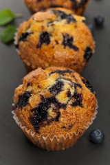 Homemade Blueberry Muffins. Selective focus.