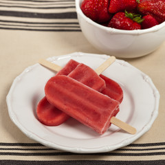 Frozen Strawberry Fruit Bars. Selective focus.