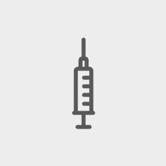 Syringe thin line icon