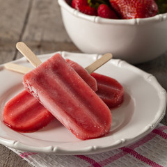 Frozen Strawberry Fruit Bars. Selective focus.