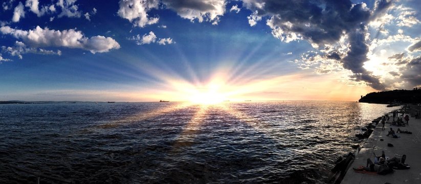 Very nice sunset in Trieste Italy