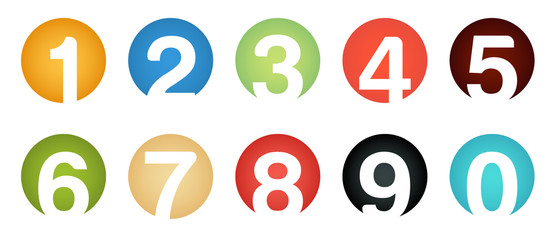 Set of unusual isolated number icons