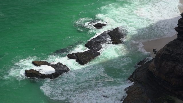 Cliff Coast with breaking waves (at Cape Point, South Africa)