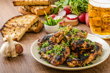 Grilled teriyaki chicken wings