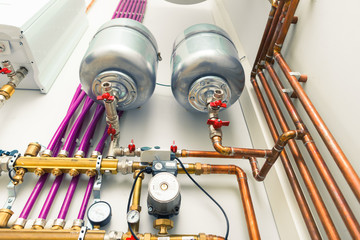 independent heating system in boiler-room