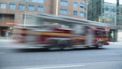 Fototapeta na wymiar firetruck in blur motion