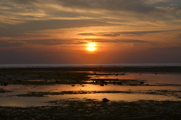 Sunset on the island of Gili Trawangan, Indonesia 