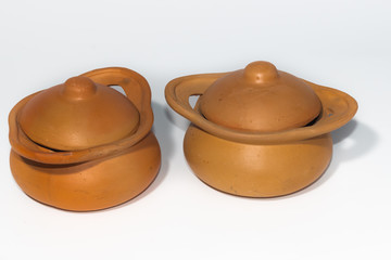 Fototapeta premium the clay pot on paper background