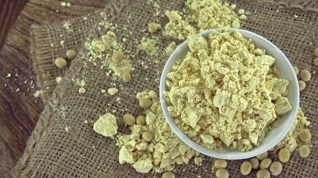 Heap of rotating Soy Flour (seamless loopable 4K footage)