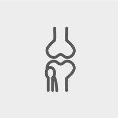 Knee joint thin line icon