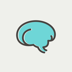 Human brain thin line icon
