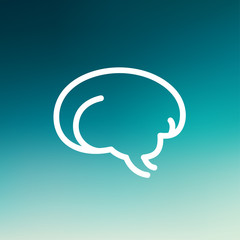 Human brain thin line icon