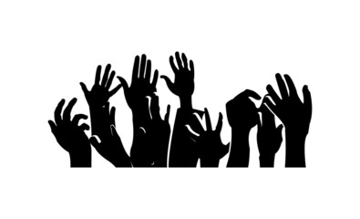 Raise Hand up Silhouette