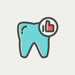 Healthy tooth thin line icon