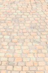 Brick walkway on sunny