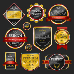 premium quality sparkling golden labels collection