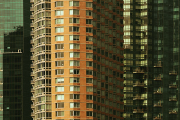 Apartment building closeup in Manhattan Downtown.