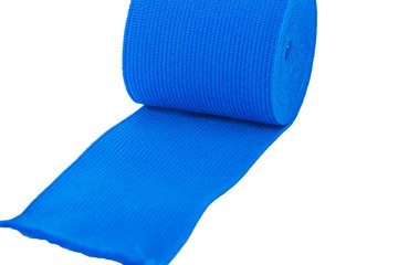 Close up elastic bandage isolated white background
