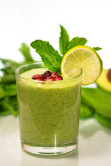 delicious healthy green vegetables smoothie