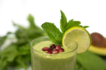 delicious healthy green vegetables smoothie