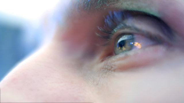 Reflection in the eye when watching a movie