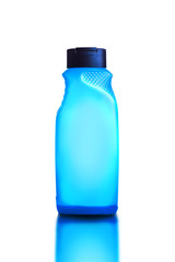 Blue Shower Gel And Shampoo Bottle on White Background