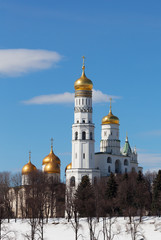 Fototapeta na wymiar Ivan Great Bell Tower in winter, Moscow , Russia