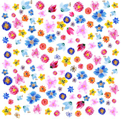 background from watercolor colorful flowers