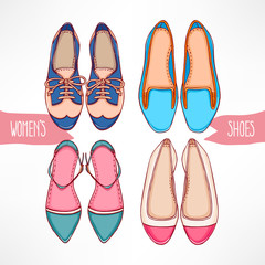 Set with hand-drawn shoes - 2