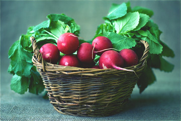 radishes in a basket