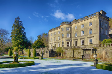 Fototapeta na wymiar Rydal Hall and gardens on a frosty morning.