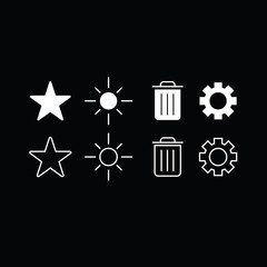 Set of trendy thin modern gadget icons in select and deselect
