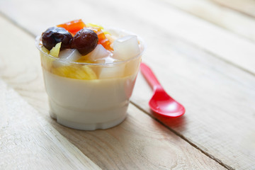  fruit salad topping on tofu