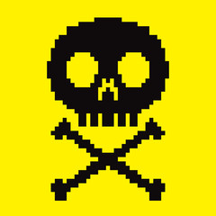 Obraz premium 8-bit skull icon