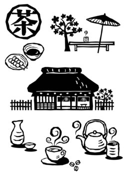 茶屋切絵モノクロ