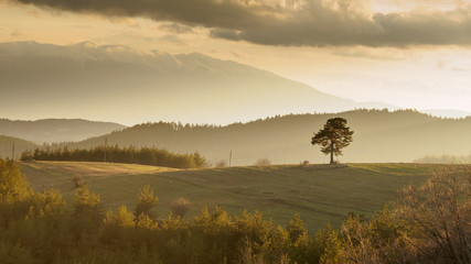 Sunset in a countryside