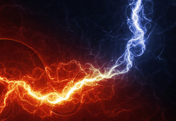 Fire and ice abstract lightning background - 83063693