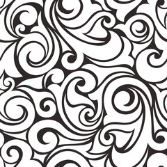 Seamless black and white pattern. Vector illustration.