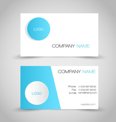 Naklejka na ściany i meble Business card set template. Blue and white color. 